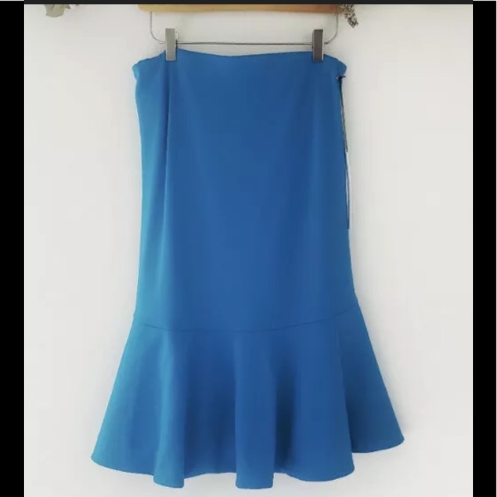 Susana Monaco Aqua Blue Tube Dress Ruffle Bottom